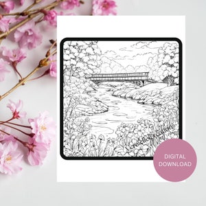 Printable Flower Coloring Pages for Adults and Kids | Art for Mindful Relaxation | Fun Printable Floral Activity Sheets | Nature & Landscape
