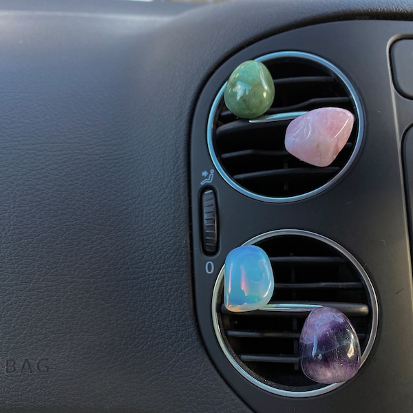 Crystal Car Clip | Car Vent Accessory | Car Charm | Crystal Charm | Healing | Amethyst Aventurine Rose Quartz Citrine Opalite Tigers Eye