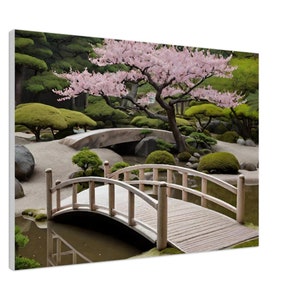 Tranquil Sakura Bridge Canvas