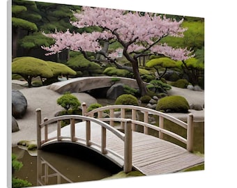 Tranquil Sakura Bridge Canvas