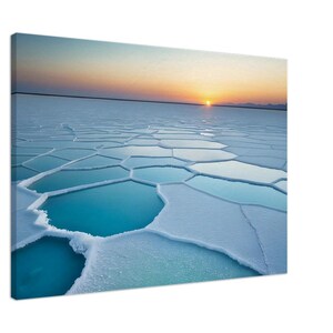 Frozen Salt Flats at Sunset - Canvas Wall Art actual Gelato canvas product image