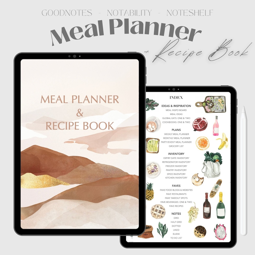 Digital Recipe Book Meal Planner Digital Food Journal Etsy