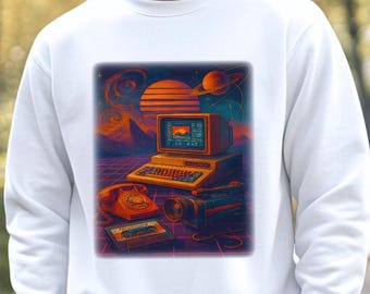 Retro Abstract Art Vaporwave Shirt | 80s Style Cotton Crewneck Sweatshirt