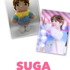 BTS SUGA hand crocheted doll