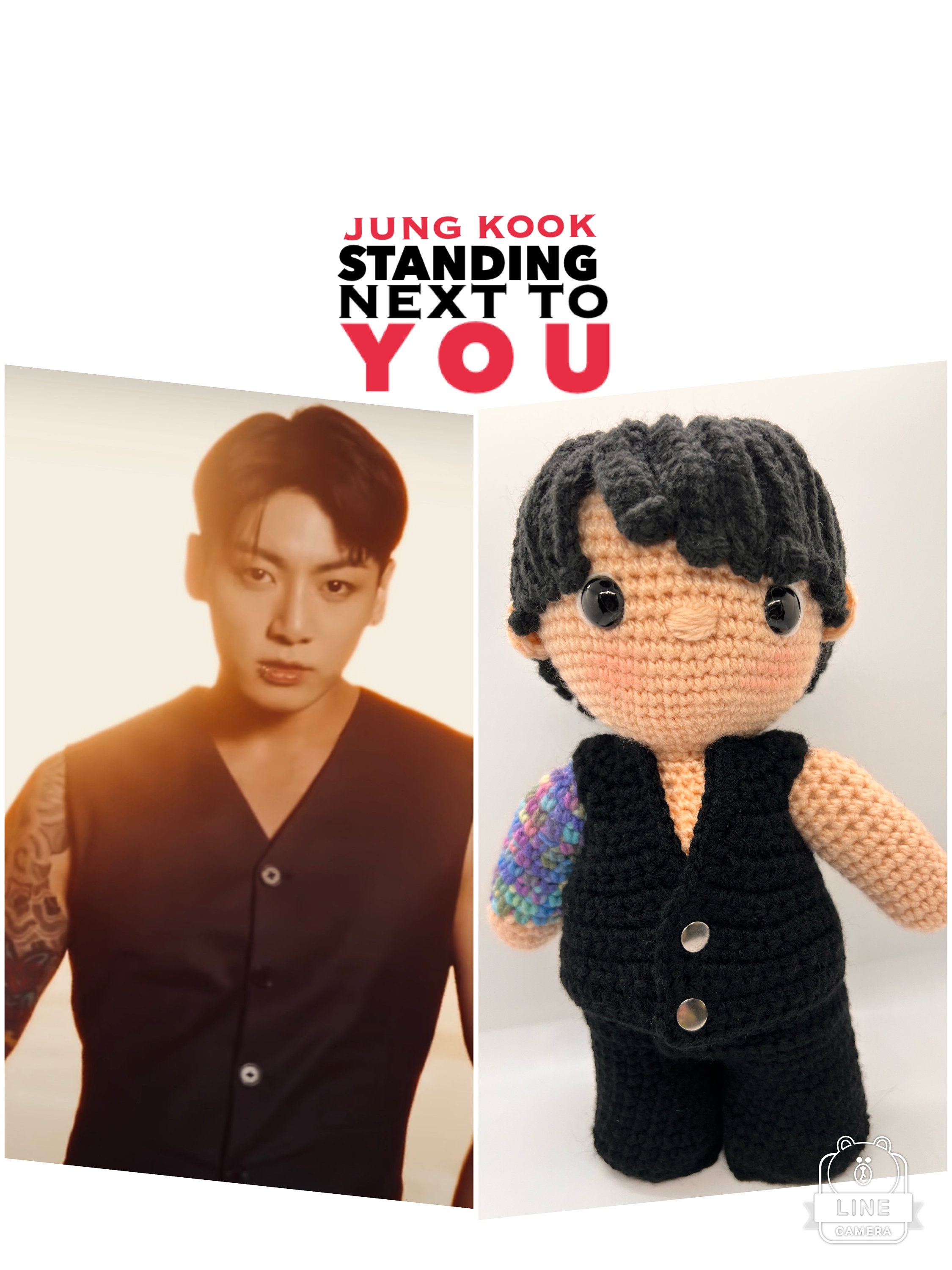 Jungkook BTS Golden Standing Next to You Crochet Doll - Etsy