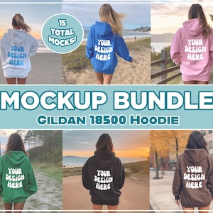 Gildan 18500 Mockup Bundle | Hoodie Mockup Bundle | Beach Hoodie Mockup | White Gildan 18500 | Gildan Mockup | 18500 Mockup