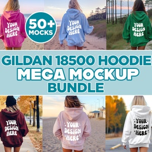 Gildan 18500 Mockup Bundle, Hoodie Mockup Bundle, Lifestyle Mockups, Beach Mockups, Outdoor Mockup Bundle, Trendy Mockup Bundle, Model Mocks