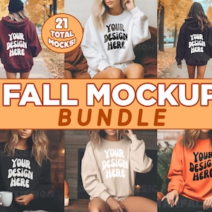 Fall Mockup Bundle | Fall Sweatshirt Mockup Bundle | Gildan 18000 Bundle | Gildan 18500 Bundle | Halloween Sweatshirt Mockup Bundle