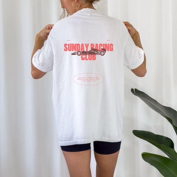 Comfort Colors Sunday Racing Club Red Car Overlay T-shirt - Formula 1 - F1 T-shirt