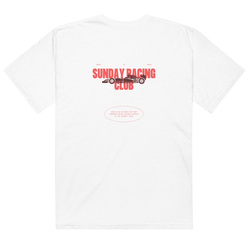 Comfort Colors Sunday Racing Club Red Car Overlay T-shirt - Formula 1 - F1 T-shirt