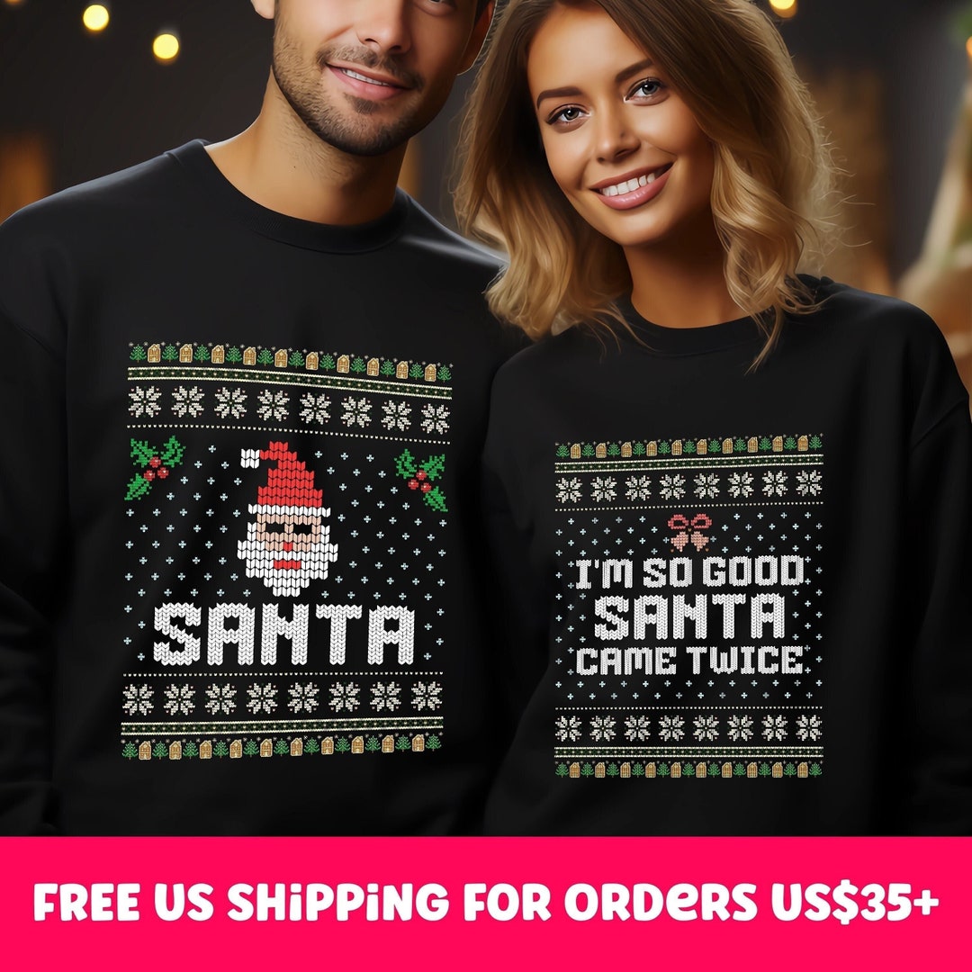 Funny Couples Ugly Christmas Sweater Couples Matching Ugly Etsy Canada