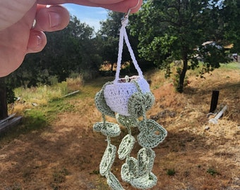 Miniature Crochet Hanging Plant Earring