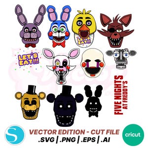 Mega pakiet Five Nights at Freddy&#39;s: projekty wektorowe SVG PNG (pobieranie cyfrowe)