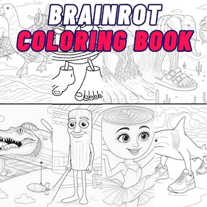 Brainrot Italian Animals Coloring Book – TikTok Viral Meme, Funny Brainrot PDF, Tralalero Tralala, Tung Tung Sahur, Instant Digital Download