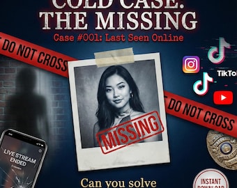 Juego de misterio de asesinato imprimible Archivo de caso de detective Crimen real Caso sin resolver Persona desaparecida Descarga digital Noche de citas Noche de juegos Crimen sin resolver