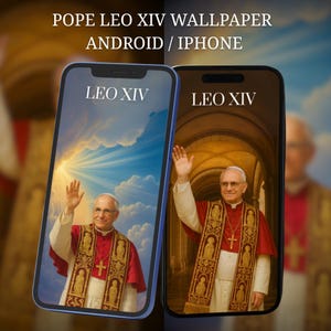 Sfondi ufficiali di Papa Leone XIV / Sfondi cattolici per smartphone / iPhone e Android / Pontefice / Download digitali religiosi / Vaticano 2025