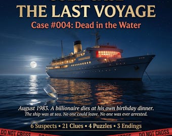 1980s Cruise Ship Murder Mystery Game Printable | Detective Party Game for Adults | Cold Case PDF Instant Download