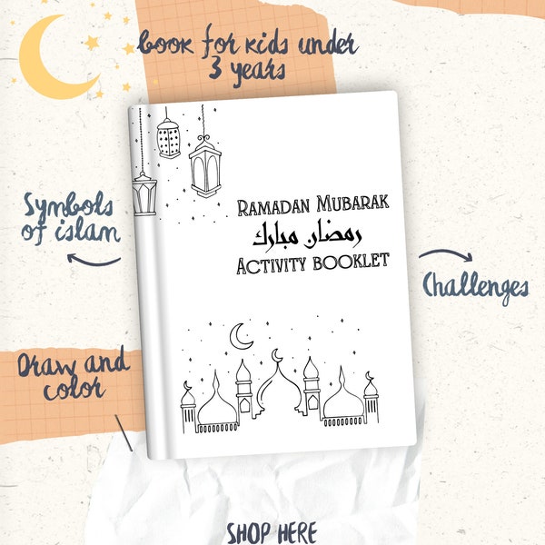 Activity Book  Ramadan for kids under 3, activity book to download and to print