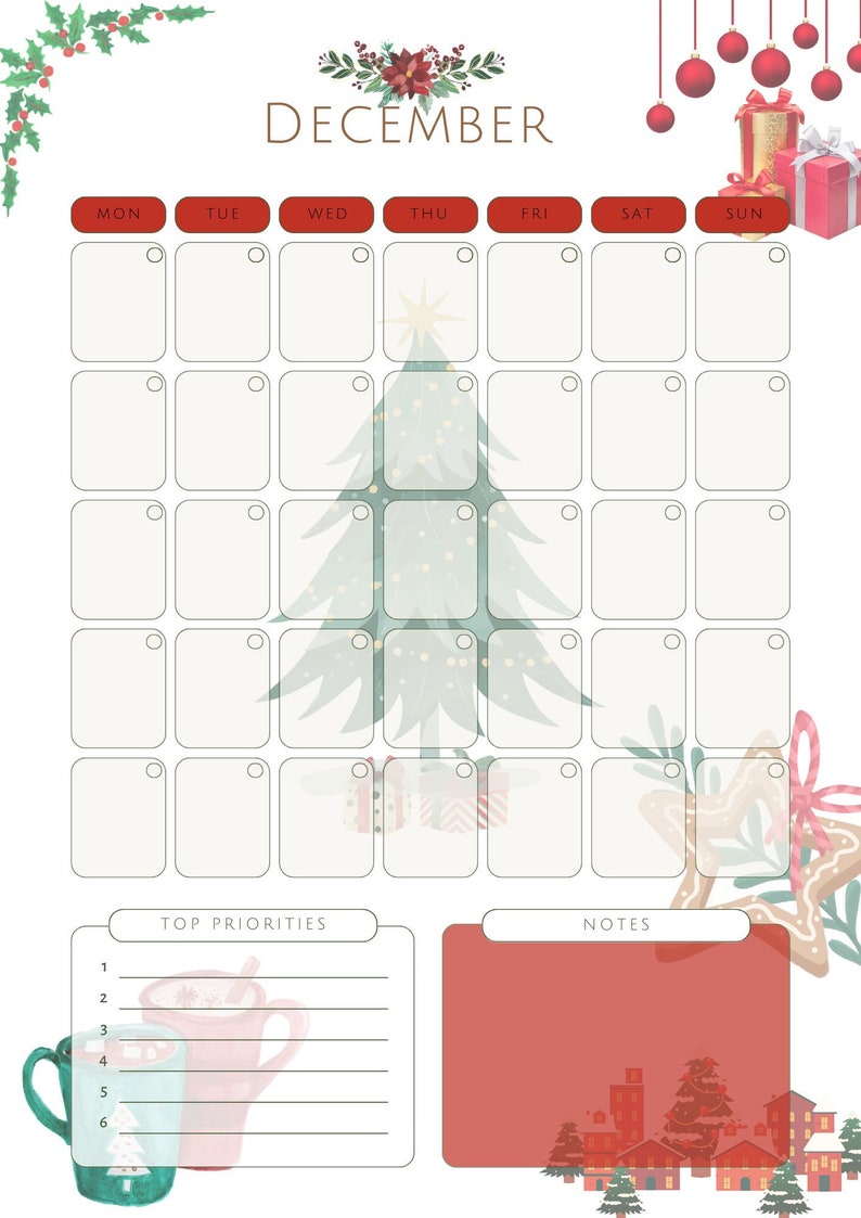 Monthly Planner(october, November, December), Printable Template ...