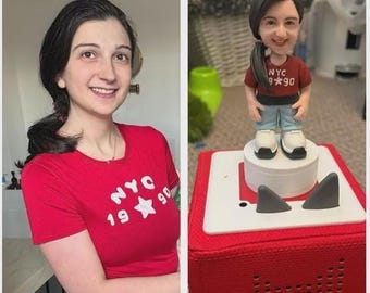 Muñeco cabezón con foto 3D personalizado para Tonie: figura de arcilla polimérica personalizada, el mejor regalo para el Día de la Madre.