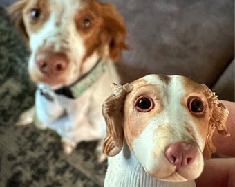 Regalo conmemorativo del cumpleaños del perro, regalo conmemorativo de la mascota, estatua del perro, topper del pastel, estatua personalizada del animal doméstico, estatua del peluche, topper del pastel de boda, estatua del animal doméstico