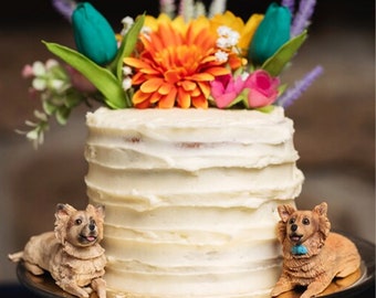 Topper per torta di compleanno per animali domestici, regali per gli amanti dei cani, decorazioni nuziali, compleanni di animali domestici, statua di gatto in miniatura, regali di anniversario di compleanno per animali domestici