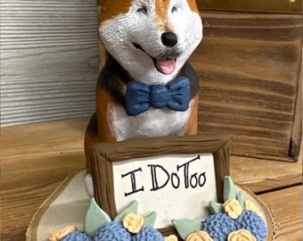 Décoration de gâteau d'anniversaire pour animal de compagnie, gâteau de mariage personnalisé pour chien, anniversaire d'animal de compagnie, statue de chien, anniversaire de chien, décoration de gâteau