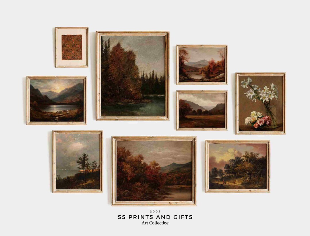 Vintage Autumn Gallery Wall Set Printable Rustic Home Decor - Etsy