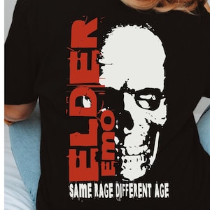 Camiseta de emo anciano / Camiseta con gráfico de calavera nostálgica / Camiseta de concierto alternativo / Camiseta de noche emo / Regalo para amantes de la música de los años 2000 / Ropa Scene Revival