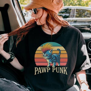 Pop Punk Funny Cat T-Shirt: 2000s Nostalgia Comfort Colors Tee