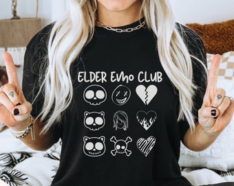 Äldre Emo Club-skjorta Comfort Colors® Vintage Pop Punk-tröja