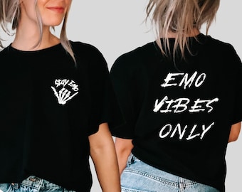 Emo Vibes Only Comfort Colors Tee: Vintage Style Emo T-Shirt
