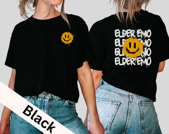 Äldre Emo Smiley-skjorta Comfort Colors® Grunge Pop Punk-tröja