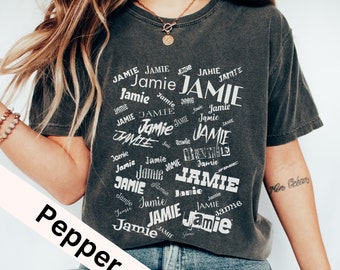 Jamie All Over Print Comfort Colors Tee: Emo Pop Punk Shirt