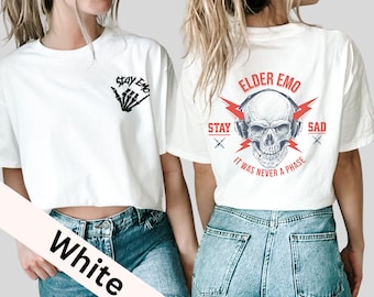 Elder Emo Skull Comfort Colors Tee: Pop Punk Band Shirt
