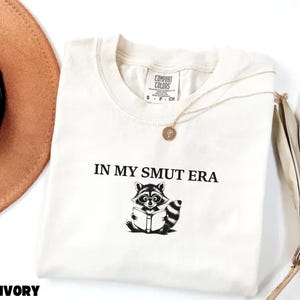 Smut Shirt Comfort Colors Reading Spicy Books Raccoon Reading Shirt Cute Raccoon Reading Tshirt for Book Lovers Smut Reading Shirt Book Club