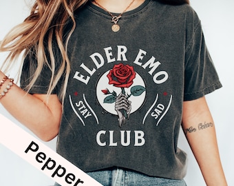 Elder Emo Comfort Colors Tee: Vintage Style - "It Was Never A Phase"