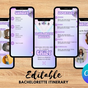 Disco Bachelorette Party Itinerary Template | Birthday Weekend Planner | Bachelorette Invite | Editable Digital Itinerary Canva | Invitation