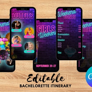 Digital Girls Trip itinerary | Itinerary Template | Travel Itinerary | Birthday Weekend Invitation | Weekend Itinerary | Digital Schedule