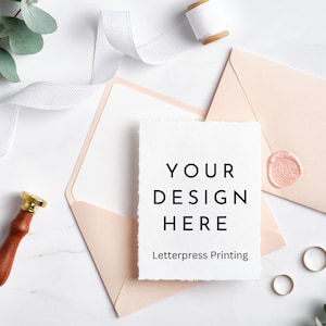 LETTERPRESS YOUR DESIGN invitations - upload your own design; printed invitations