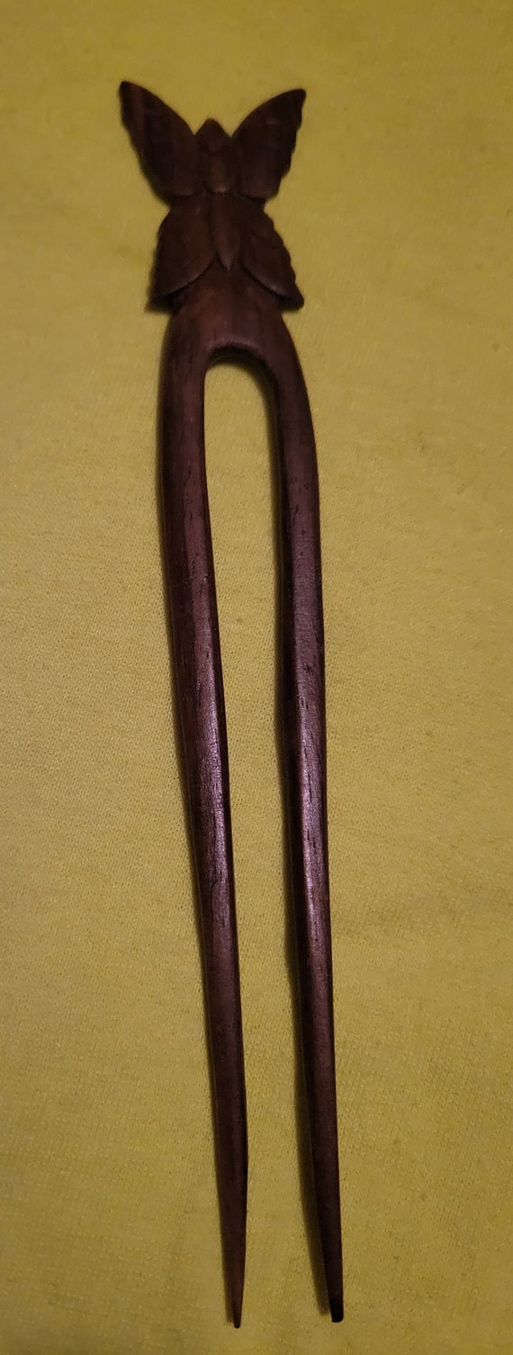 90s wooden hair pick - image 2