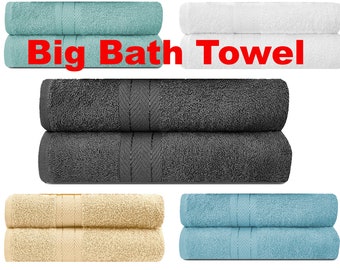 Luxury Bath Towel Set 500 GSM Super Soft Absorbent Cotton Towels 70x130cm Quick Dry Hotel Quality Bathroom Towels