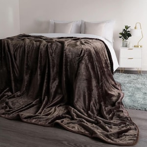 Manta de piel sintética de visón, funda para sofá cama, cubrecama, tamaño king y doble.