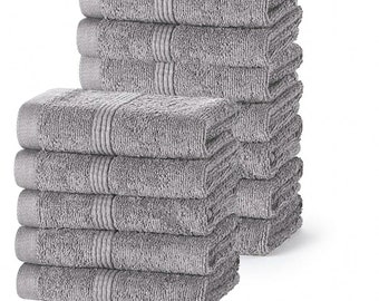 Toalla facial de franela egipcia 100 % algodón, 500 g/m² (30 x 30 cm)