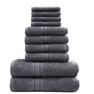 Towel Bale Set 10 pcs For Bathroom, 4 x Face Cloth, 4 x Hand Towel Set, 2 x Bath Towel Set 100% Cotton Bales Sets
