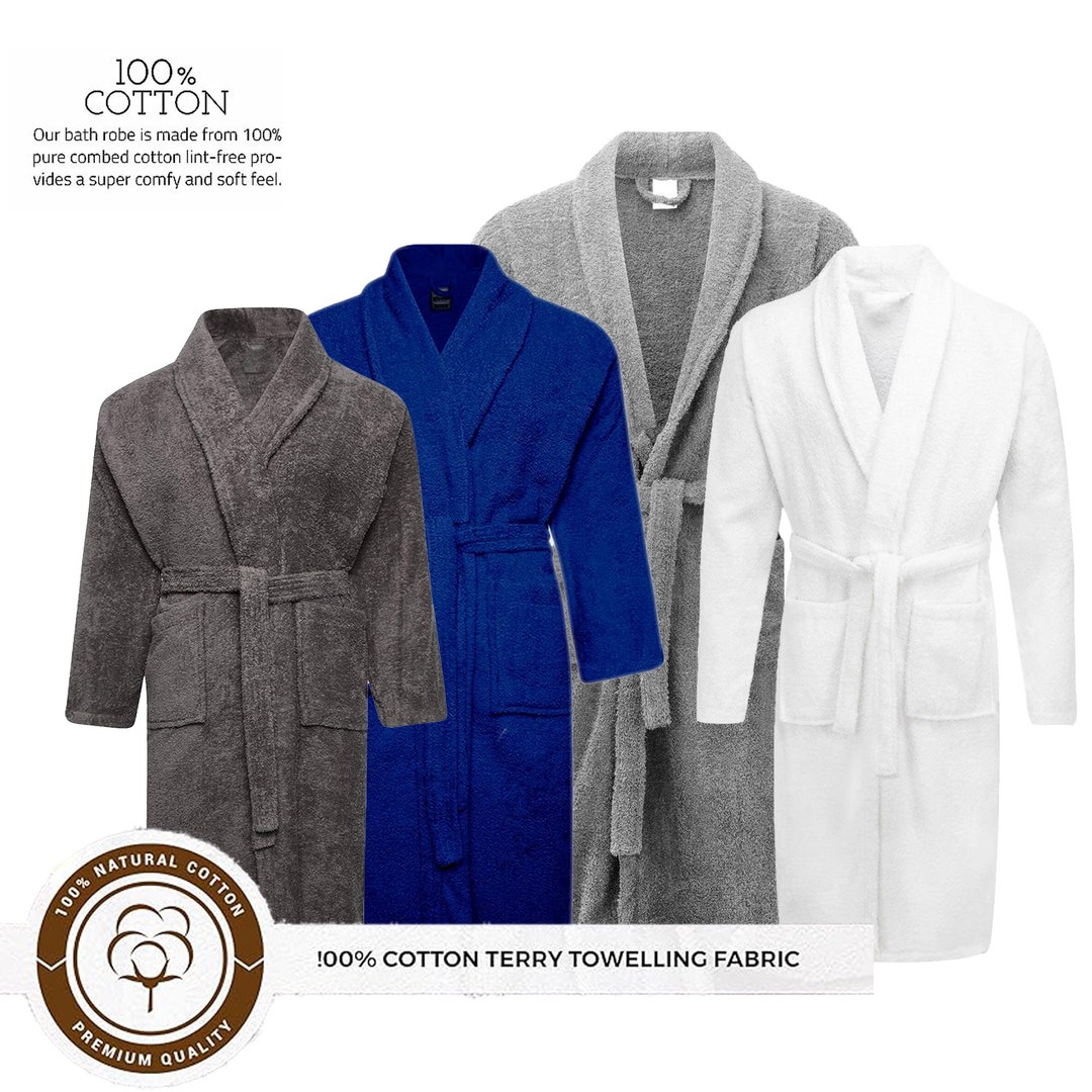 DARWEN STAR Soft Towelling 100 Cotton Bathrobe, Hotel Quality Luxury Flannel Robes Perfect for