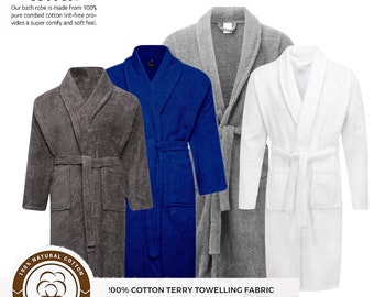 DARWEN STAR - Soft Towelling Cotton Bathrobe, Hotel Quality Luxury Robes Perfect for Bath and Spa