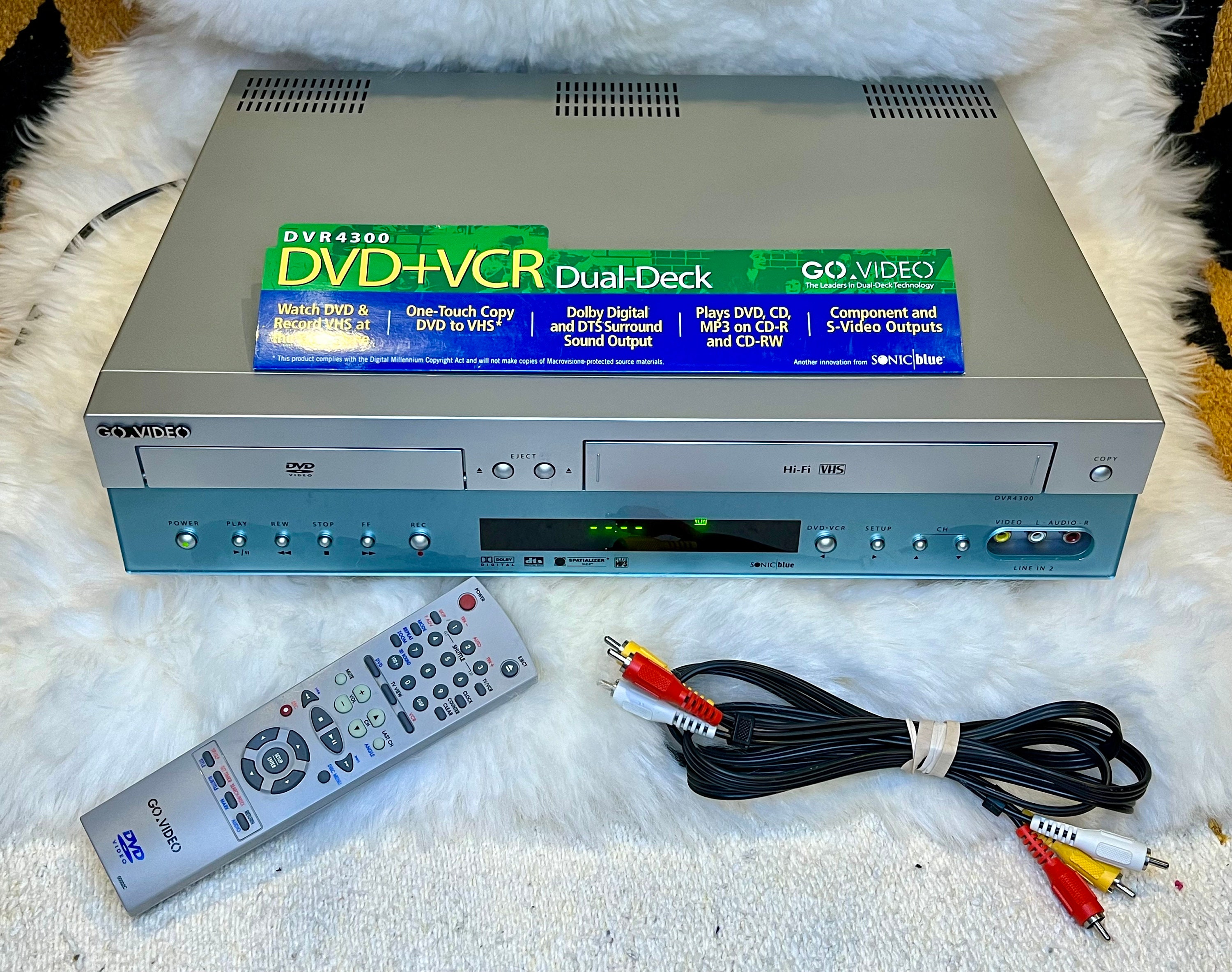 Vintage Govideo DVR4300 DVD VHS VCR Combo Player Recorder W/ Remote and Chords Etsy