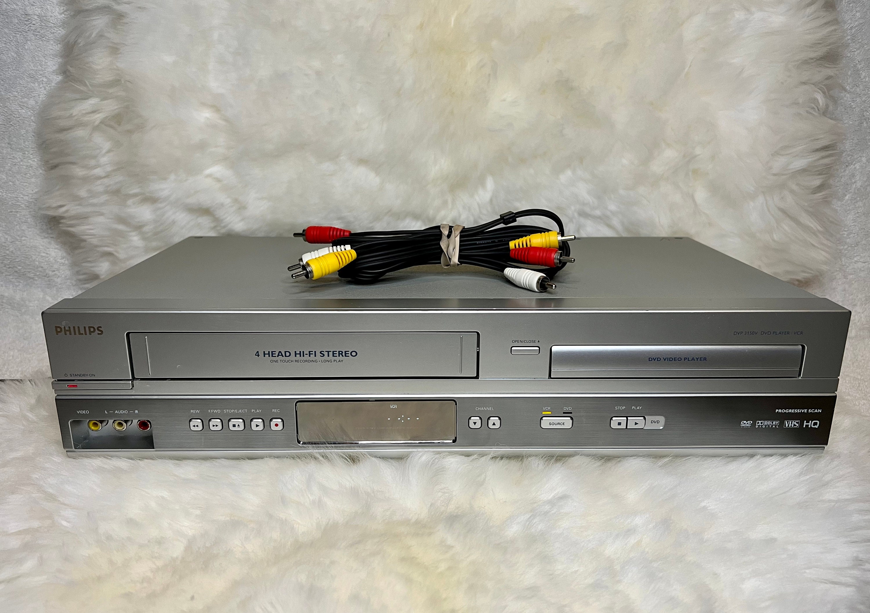 Philips DVD VCR Combo Player 4Head HiFi VHS Recorder No Remote With