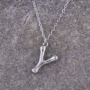 Sterling Silber 'Y' Initial Anhänger an Halskette, personalisierte Buchstabe für Frauen, Perfekt für Frau Mutter Tochter Freundin, Designer Geschenk